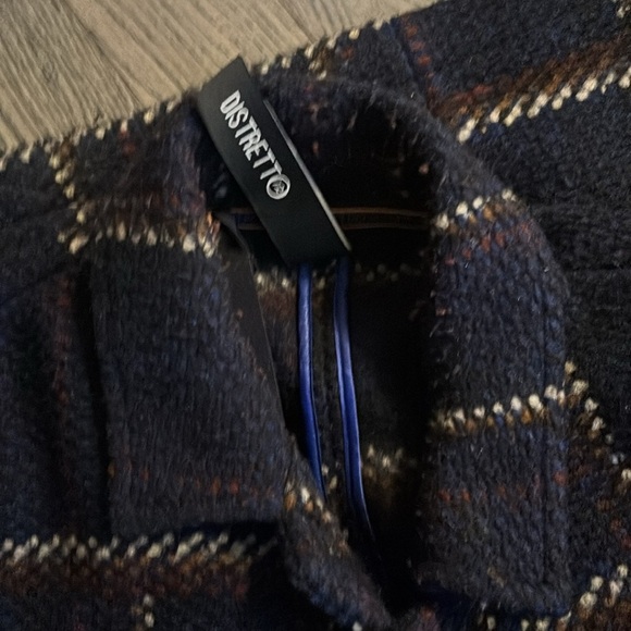 DISTRETT Made in Italy Vintage style men’s plaid wool coat Sz XL - Picture 16 of 17